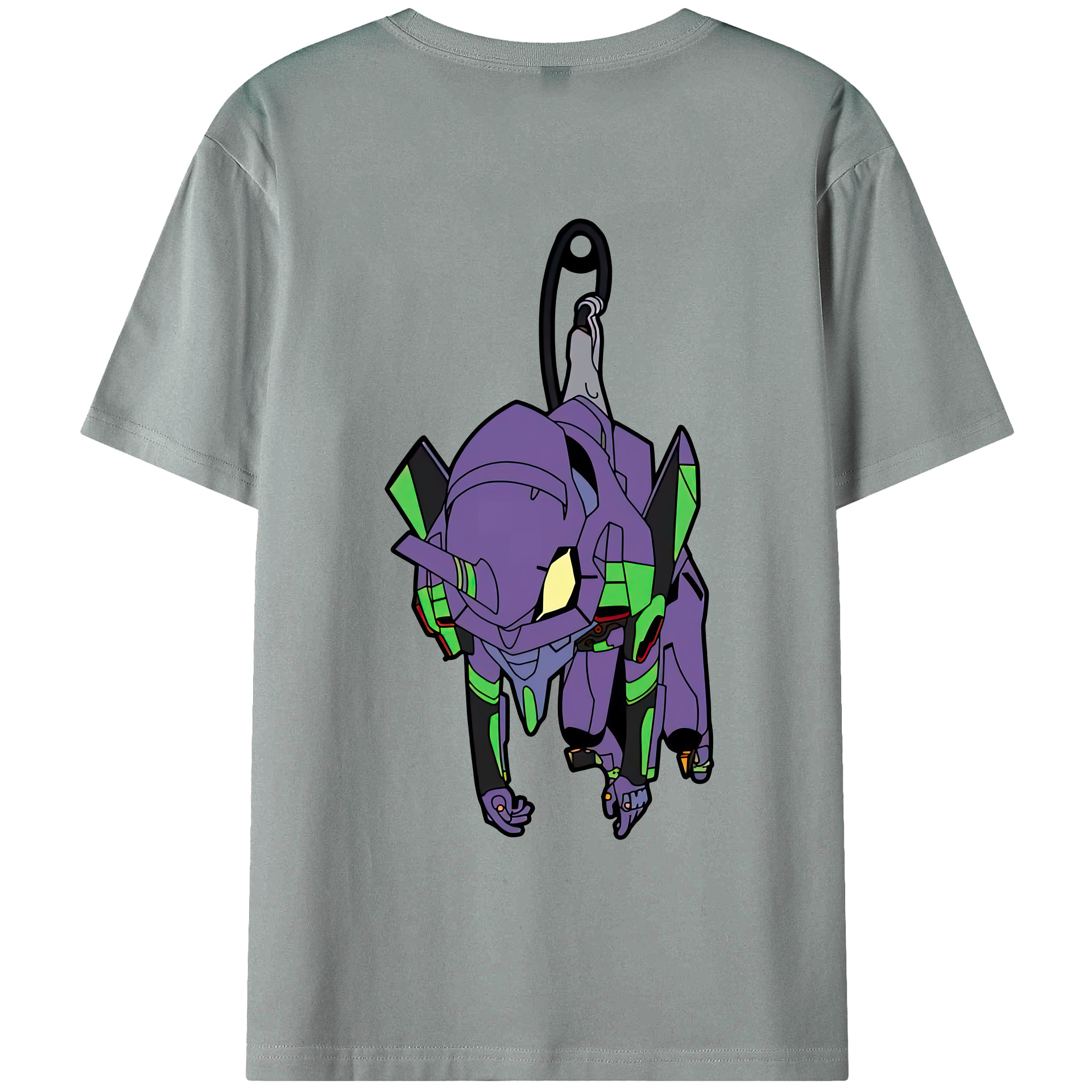 （画像用） EVA 新世紀エヴァンゲリオン 綿100％ メンズ半袖Tシャツ（バックプリント） 通気性